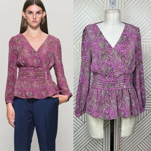Baum Und Pferdgarten Miandah Blouse Fuchsia Leopard Size 36 / ‎ US 6